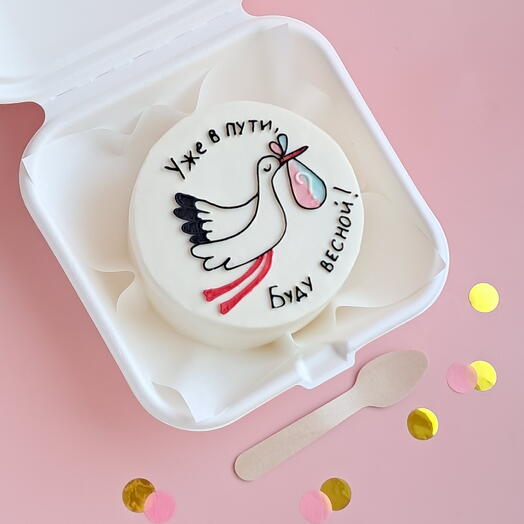 Бенто торт гендерный с аистом