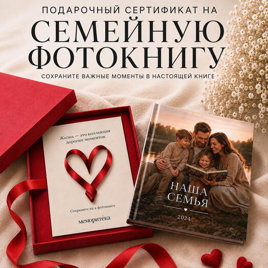 Онлайн сертификат на семейную премиум фотокнигу