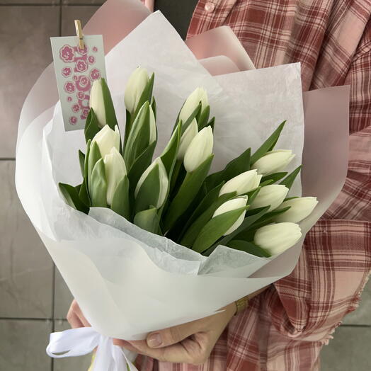 Букет с белоснежными тюльпанами 🤍🌷