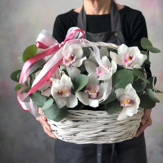 Basket with orchids