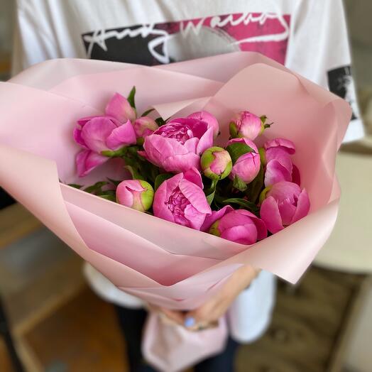 Пионы розовые 15шт