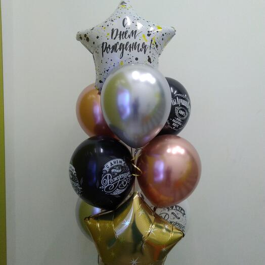 Fuente de 10 bolas "Dos estrellas" para su cumpleaños
