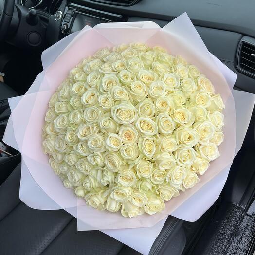 White roses 101 pcs 70 cm