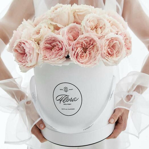 Hatbox Grand "Japanese Tsumugi Roses" WHITE