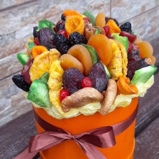A box of dried fruits