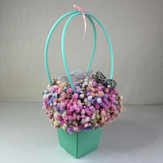 Rainbow gypsophila in a Butterfly 2.0 handbag