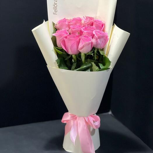 11 Pink Rose bouquet