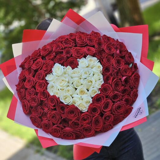 101 роза сердце🌹🌹🌹