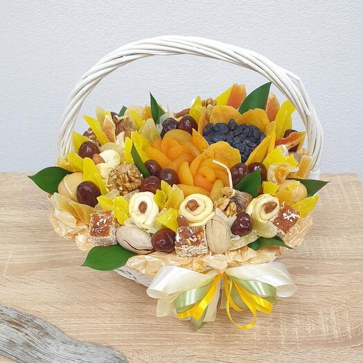 Dried fruits in a basket