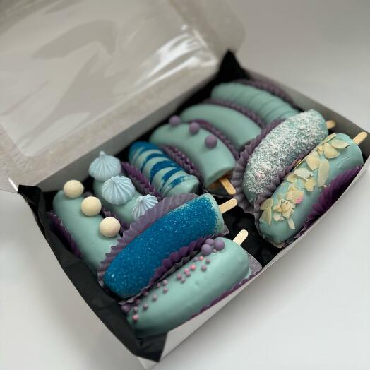 Бананы в белом шоколаде , 10 шт