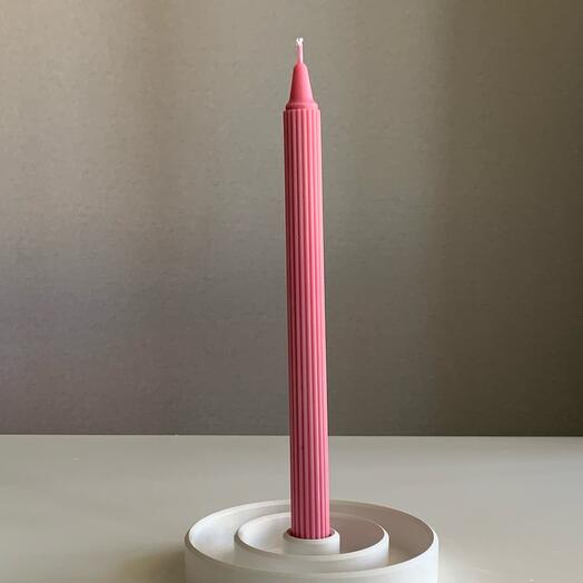 Столбовая свеча 26 см (розовый)