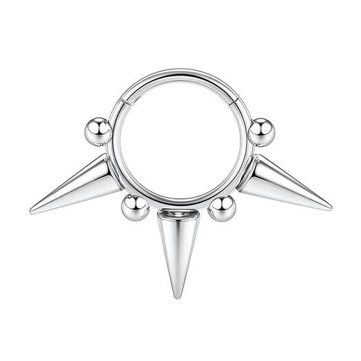 TIT-KL-018 Пирсинг кольцо из титана с шариками и шипами