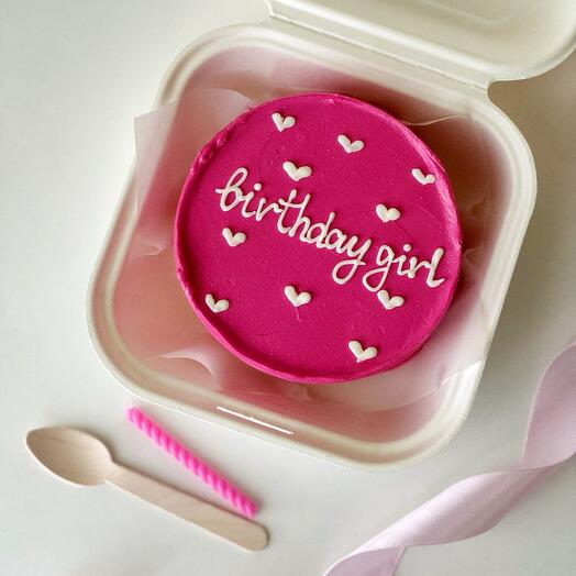 Бенто торт розовый birthday girl