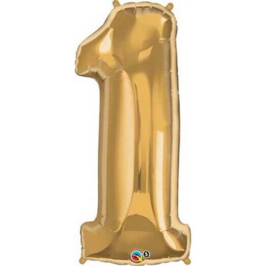 Gold Number One Helium Balloon
