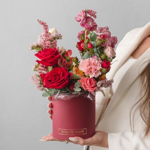 Коробка "Закат из окна пентхауса" — Размер S (диаметр 12 см)