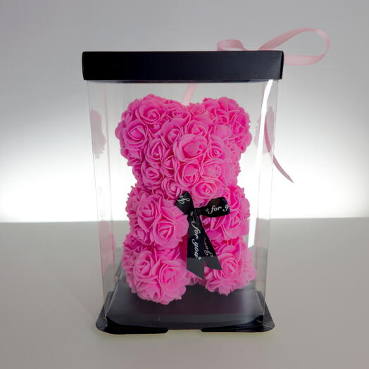 Oso de flores fucsia (foam)