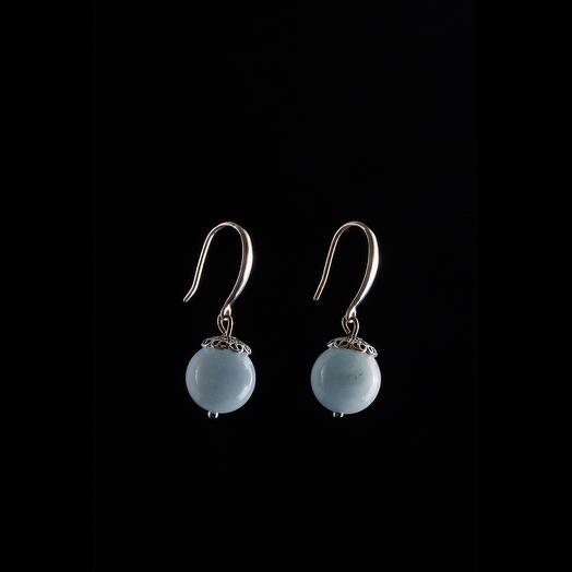 Серьги из аквамарина 12004-0050