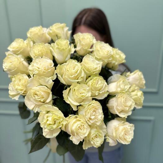 25 white roses