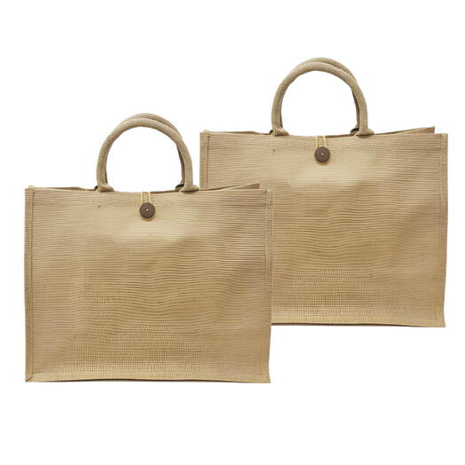 Eco-Friendly Jute Bag – Burlap Totes Reusable Shopping Bags (Pack of 2)