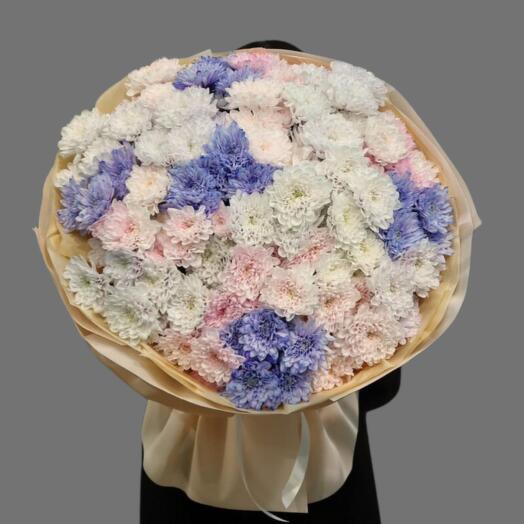 Букет из 25 хризантем