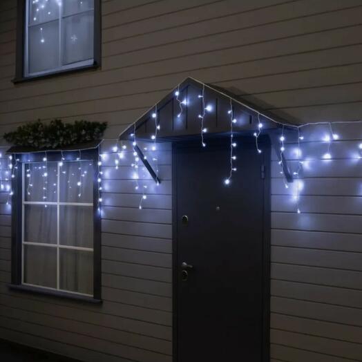 Гирлянда «Бахрома» 25 × 0.7 м, ІР44, УМС, белая нить, 450 LED, свечение белое, мерцание, 220 В