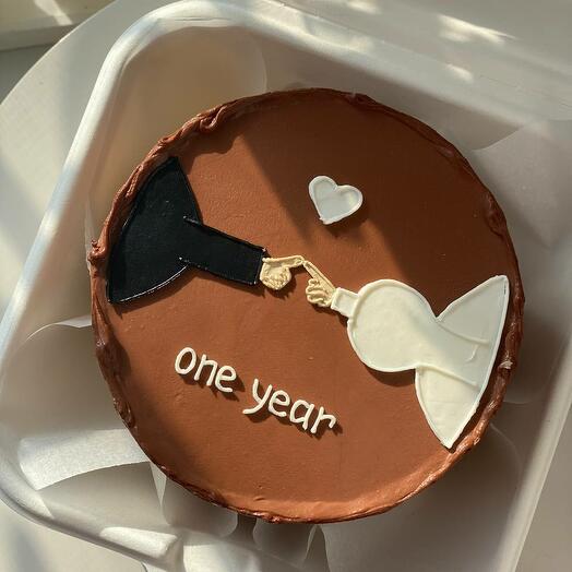 Бенто торт "One year", на годовщину, девушке, парню