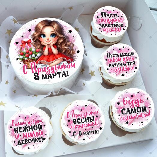 Бенто торт + капкейки Самой милой девочке