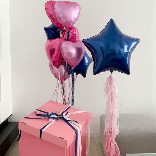 Сет с коробкой «Pink   Navy blue»