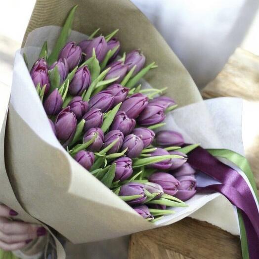 39 purple tulips