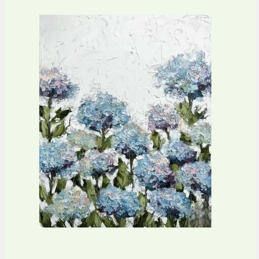 Картина Гортензии 70*70 см холст, масло
