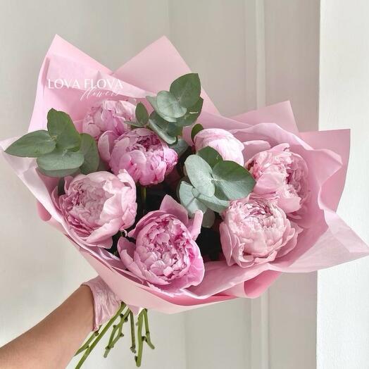 Пионы Голландия и эвкалипт 🌸🌿