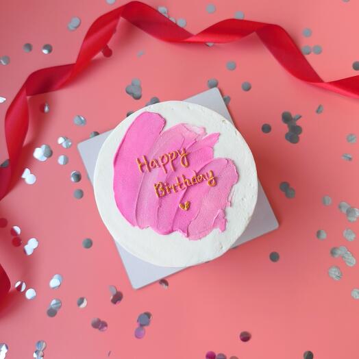 Бенто торт с надписью "Happy Birthday" на день рождение подруге, сестре, брату, другу