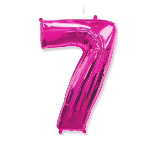 Шар цифра фуксия 7