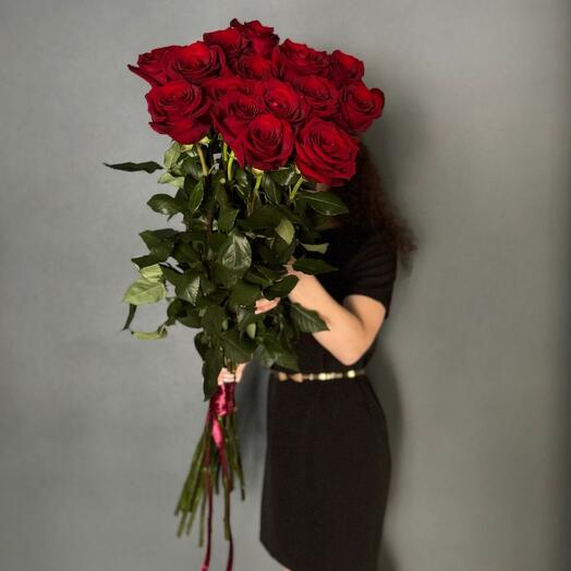 🌹Букет классика/15 шт Красные розы/Метровые розы/Цветы Магнитогорск/Доставка Магнитогорск