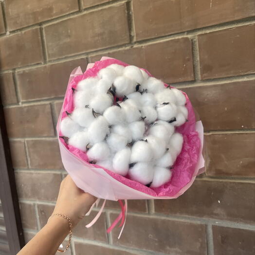 Букет из хлопка белый
