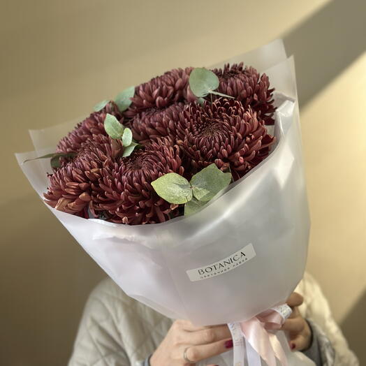 Букет из хризантемы Бигуди