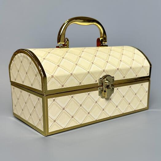 Подарочный сундук Pawns Collection ручной работы Chest Beige Medium 23*14 см