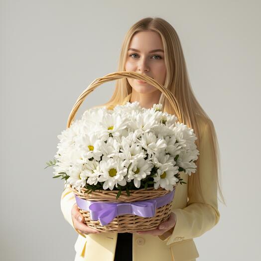 Корзина с хризантемой