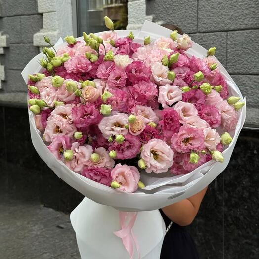 Розовые эустомы