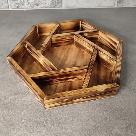 Ящик деревянный для орехов и сухофруктов, цвет обжиг