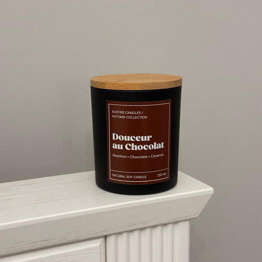 Autumn collection. Soy candle, 250 ml, choco