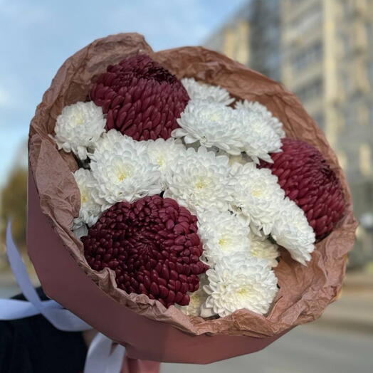 Букет хризантем Алтай и Бигуди