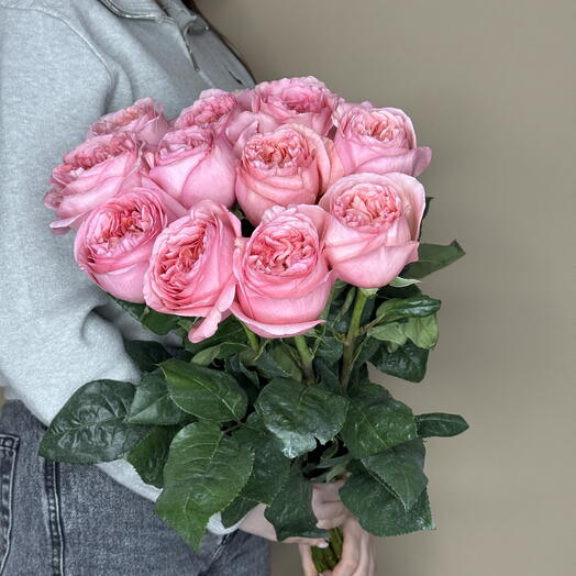 11 пионовидных роз под ленту 💕