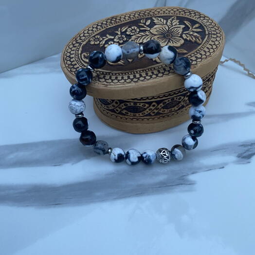 Браслет из морозного Агата