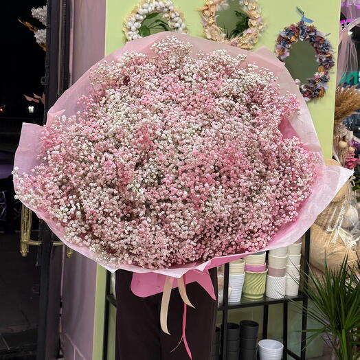 Buquê de gipsofila rosa e branca GRADE