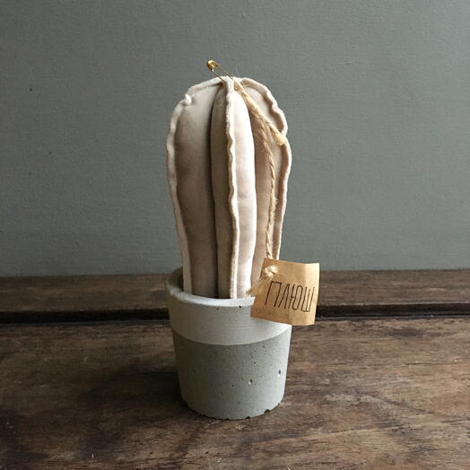 Бархатная игольница "Кактус"