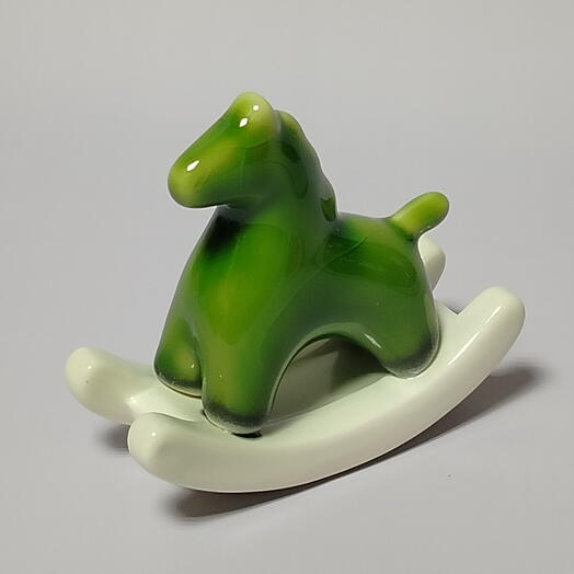 Статуэтка из керамики в виде "Лошадки" зелёная 💚, символ нового года