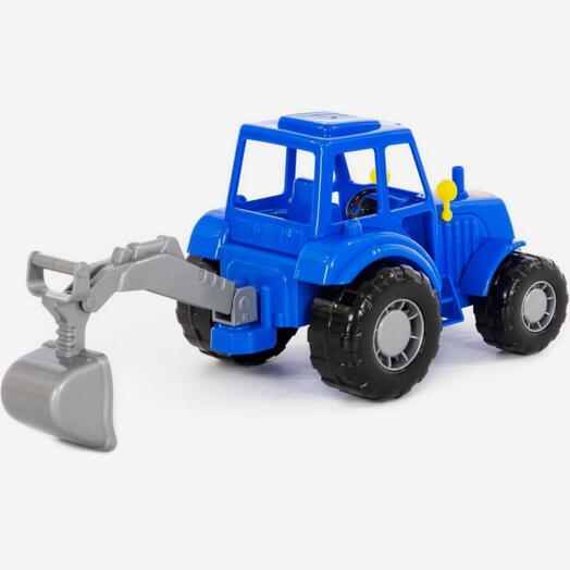 Трактор с лопатой, цвет синий (в сеточке)