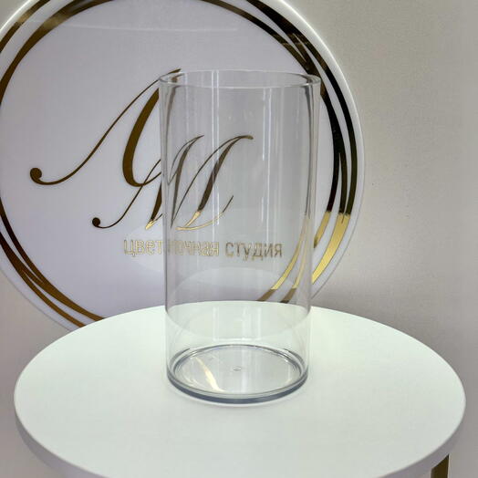 Ваза пластиковая широкая прозрачная