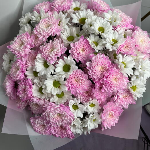 Букет хризантем  PinkyWhite